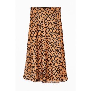 Leopard Satin Skirt